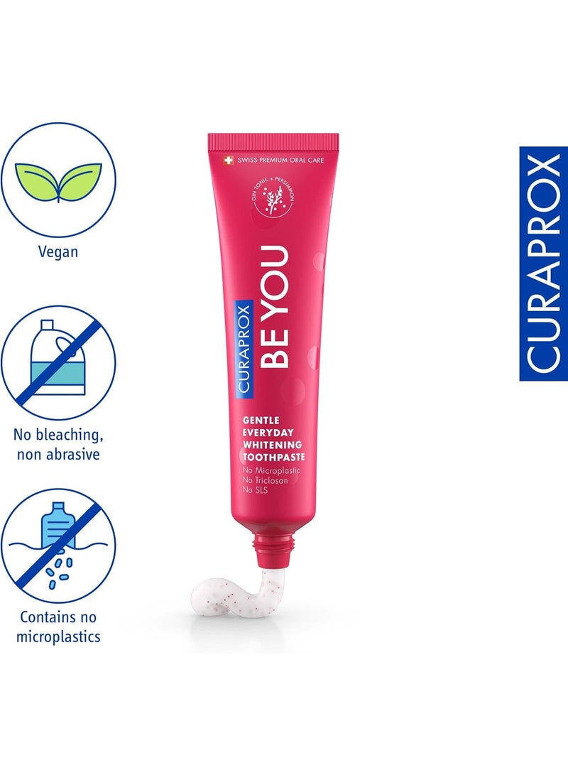 Curaprox Be You - Red - Gin Tonic + Persimmon Toothpaste Gentle Everyday Whitening Toothpaste 60ml - Image 2